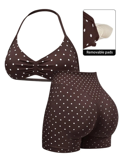 New Women'S Sporty Yoga Set, High-Waist Tight-Fitting Shorts and Tank Top, Summer Fitness for Running and Gym