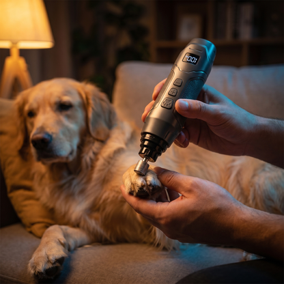 Rascal Quiet Dog Nail Grinder — quiet in use on a calm dog