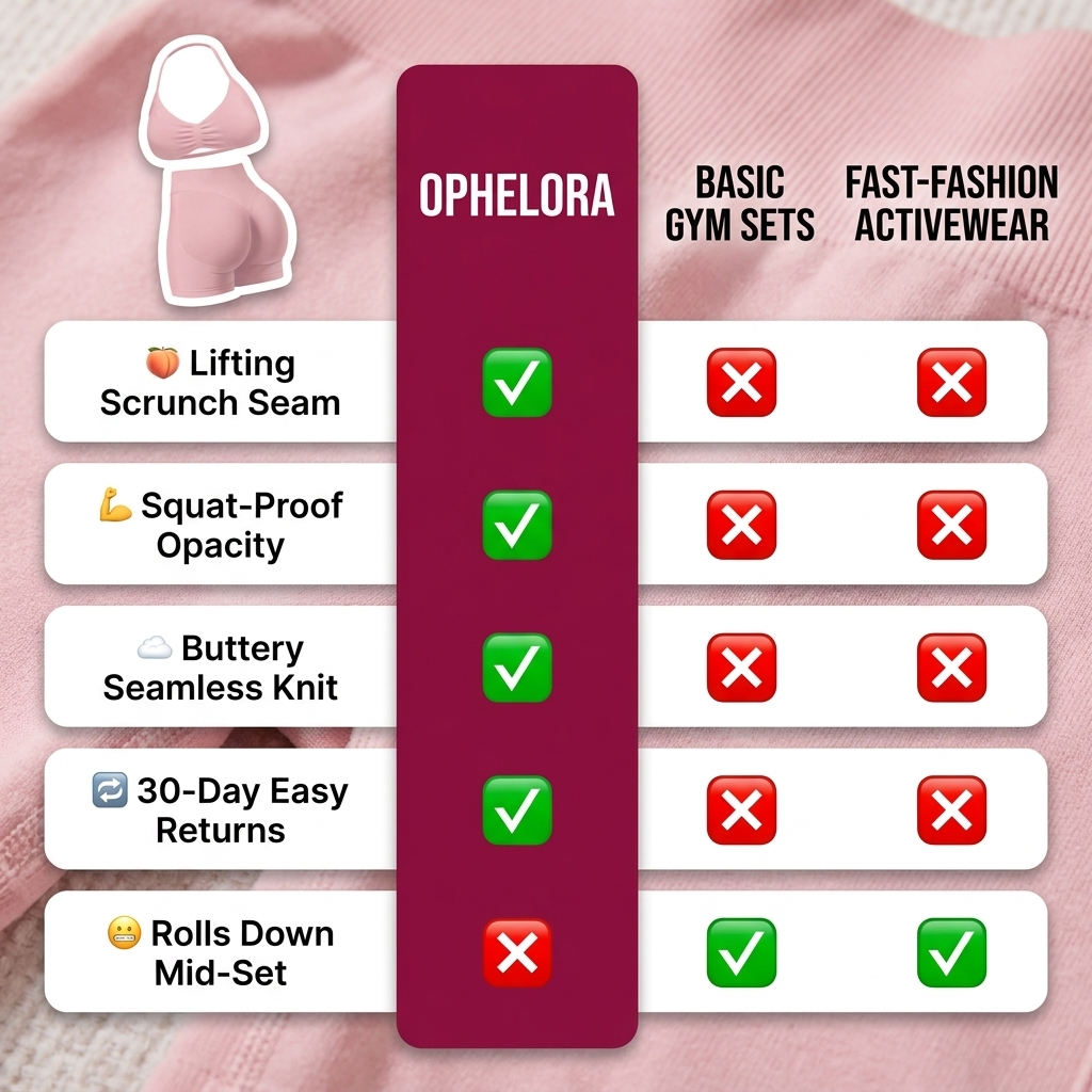 Ophelora Sculpt Set vs basic gym sets and fast-fashion activewear — comparison chart