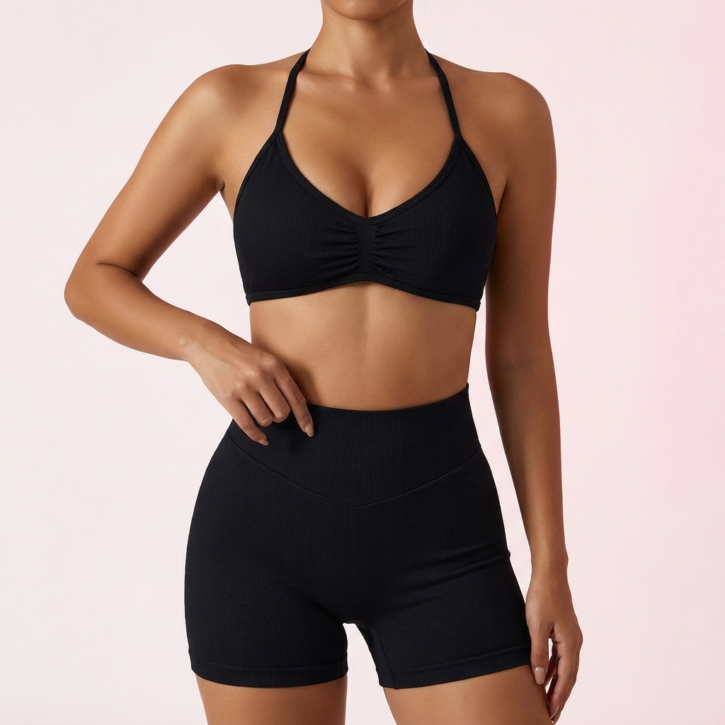 The Sculpt Set™ — Seamless High-Waist Shorts & Scrunch Top