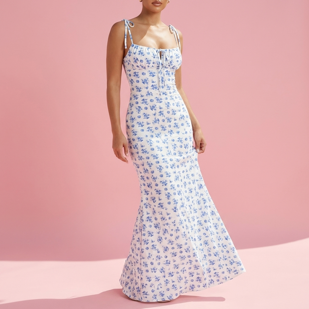 The Bloom Maxi™ — Tie-Strap Floral Maxi Dress